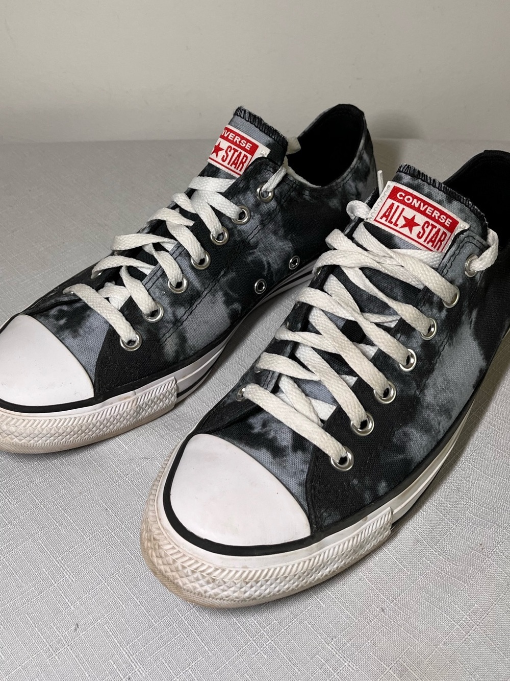 Converse Men’s Black & White Tie-Dye Low Top Sneakers